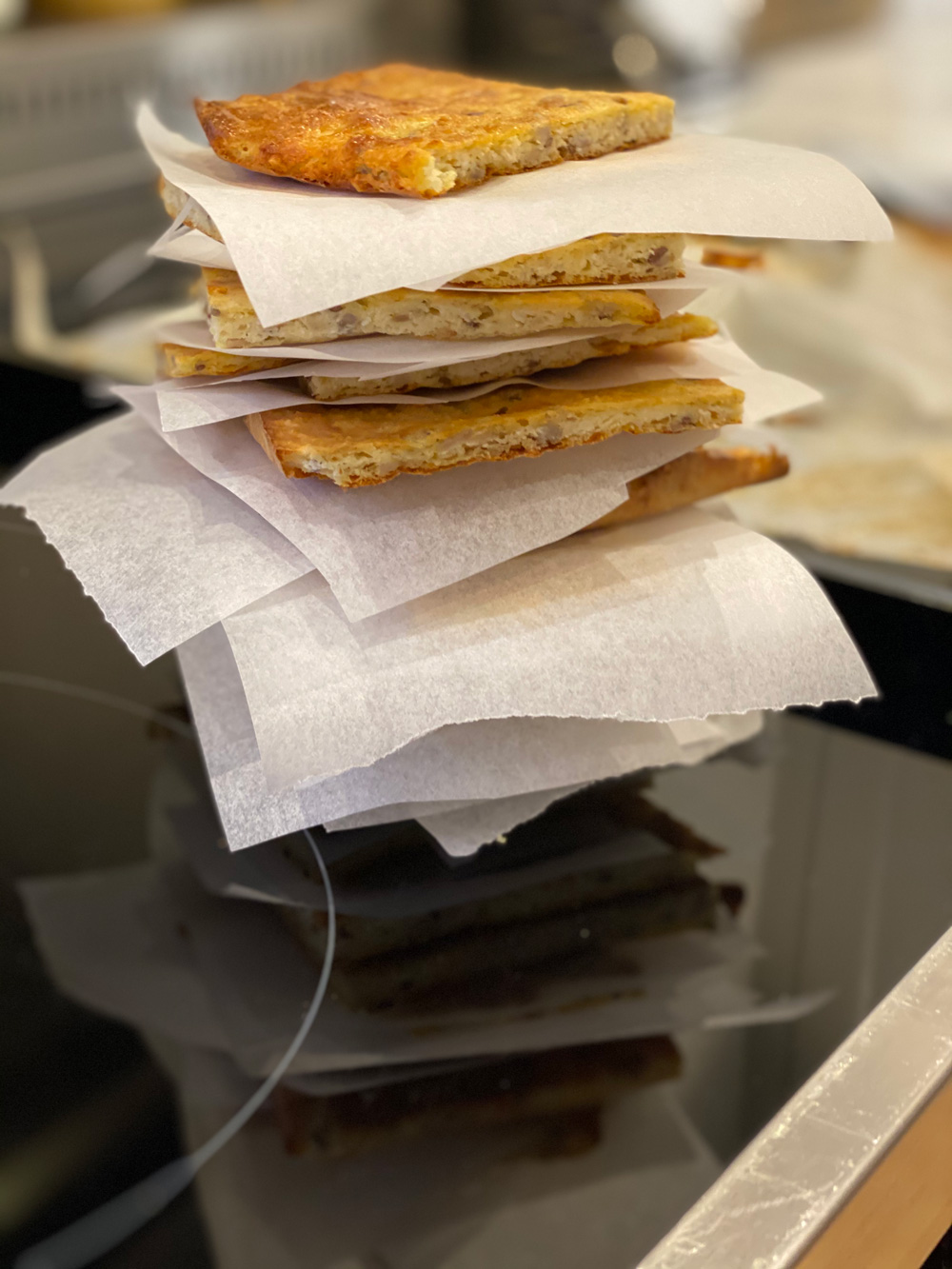 Fiberrikt bröd på varandra.