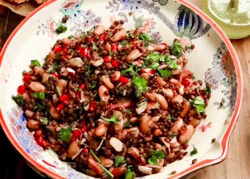 Lins- och bönsallad med en touch av Tabbouleh