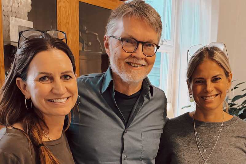 Charlotte och Henrik efter inspelning av podd