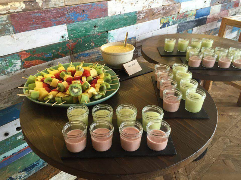Så här fint serverades smoothisarna på hotellet Surfers Lodge där vi bodde.