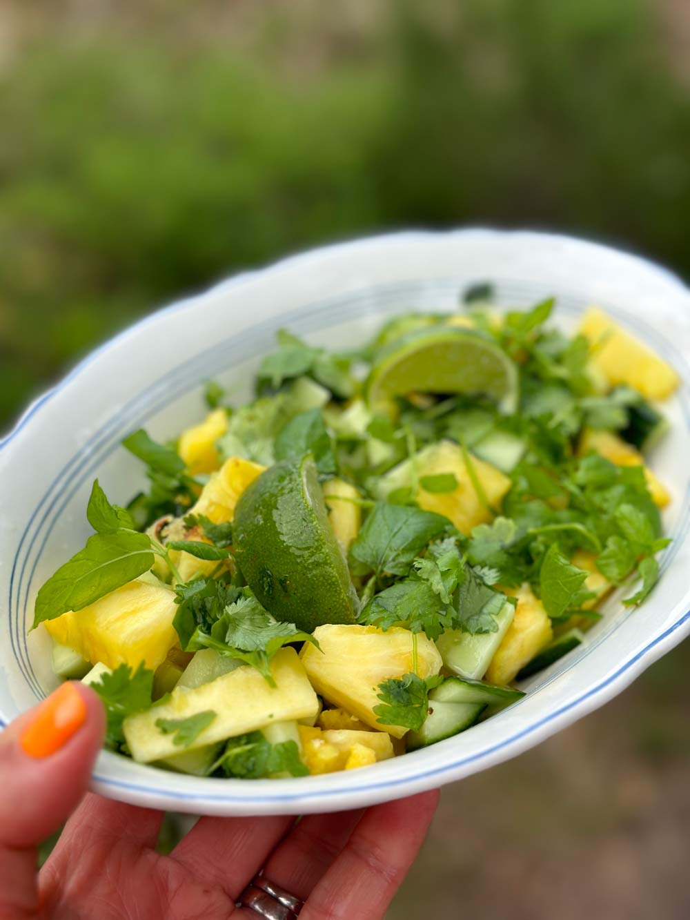 Ananas och gurksallad